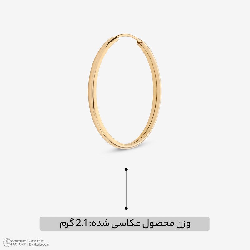 گوشواره حلقه‌ای طلا 18 عیار زنانه گالری طلا و جواهر هانی مدل Amg1222