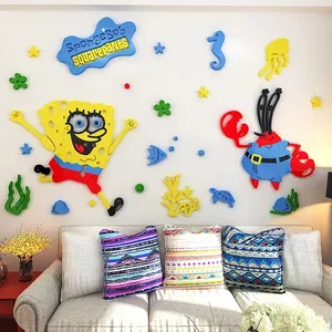 استیکر دیواری کودک طرح باب اسفنجی و خرچنگ مدل 774A
