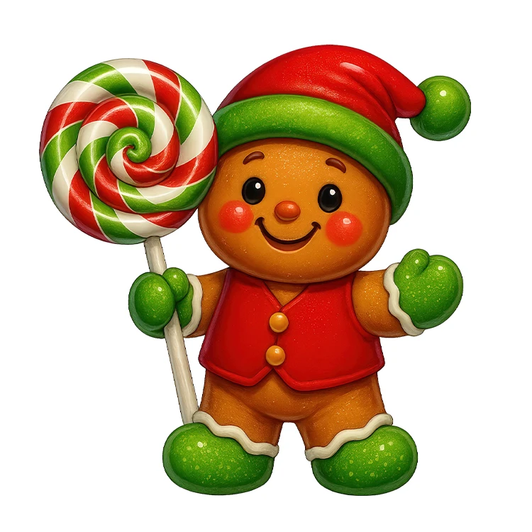 استیکر پارچه و لباس پاد آفرین مدل کریسمس طرح کوکی بیسکویت کد S3121