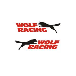 برچسب پشت آینه خودرو لیزارد مدل اسپورت طرح wolf racing کد LZD-748 بسته دو عددی