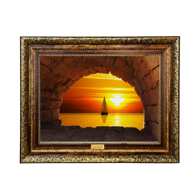 تابلو فرش ماشینی نقش نگار رضوی طرح منظره کد 106H