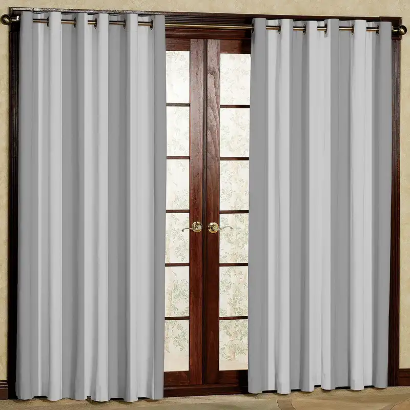 پرده مدل راه راه رنگ طوسی مخمل پانچی کد 4117 سایز 200x140 سانتی متر