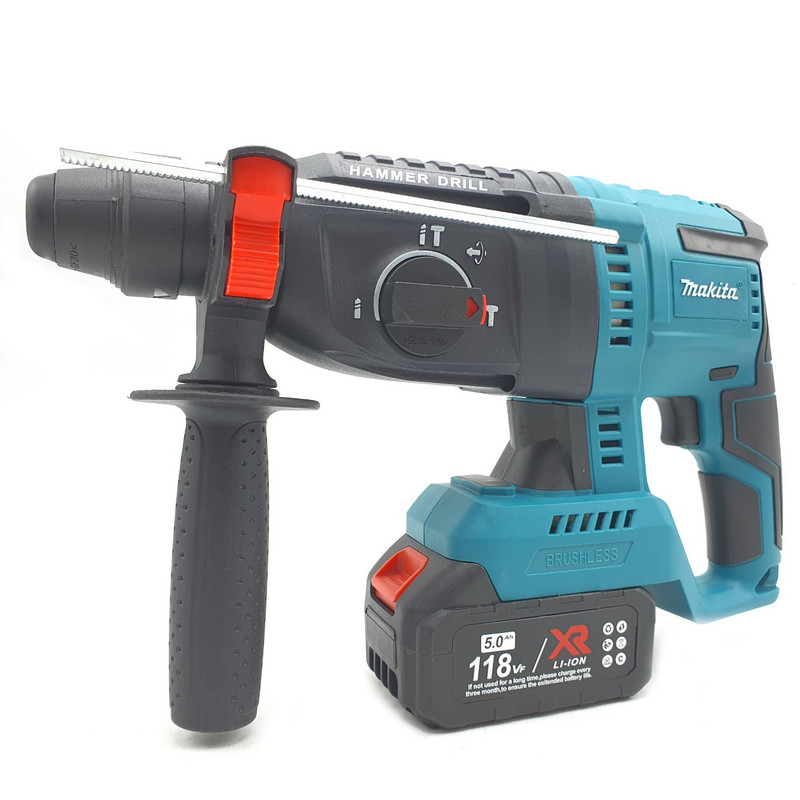 دریل بتن کن شارژی ماکیتا مدل براشلس کد 118V مجموعه 4 عددی
