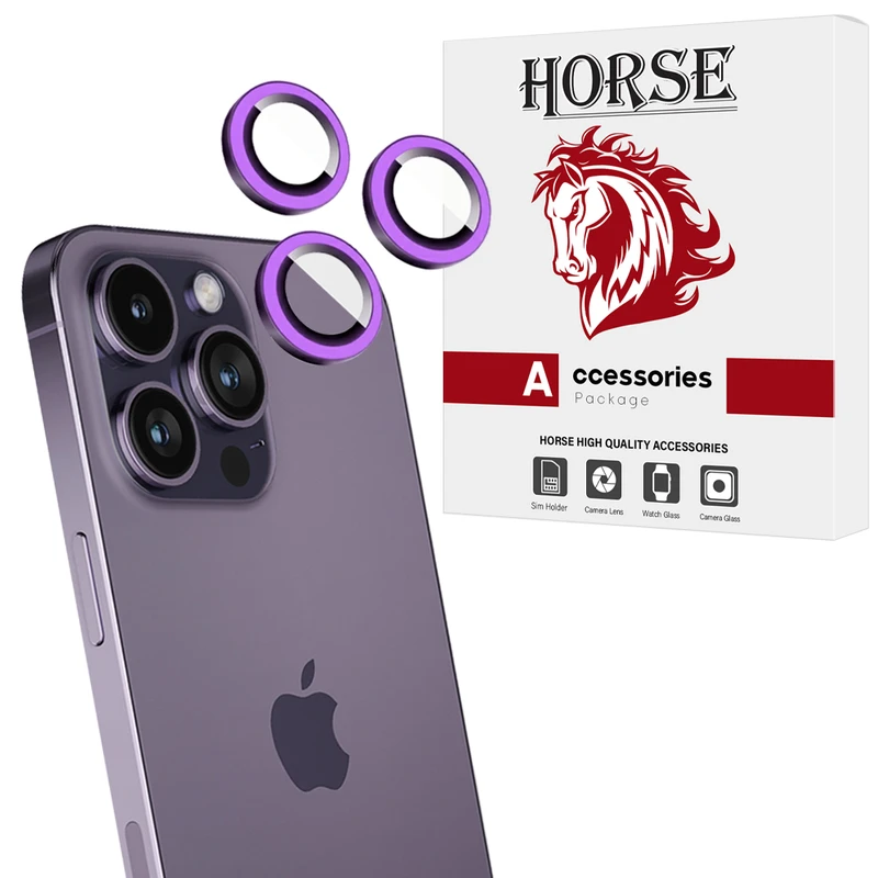 محافظ لنز دوربین شیشه‌ای هورس مدل SHLZH مناسب برای گوشی موبایل اپل iPhone 14 Pro Max