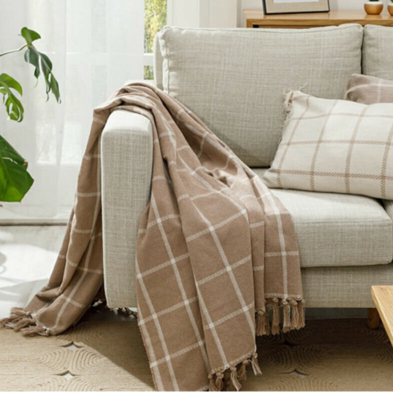 شال مبل انگلیش هوم مدل Modern Lines Bej سایز 170x130 سانتی متر