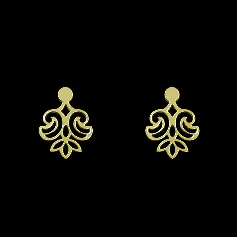 گوشواره طلا 18 عیار زنانه مدوپد مدل هندسی کد GA1-15166