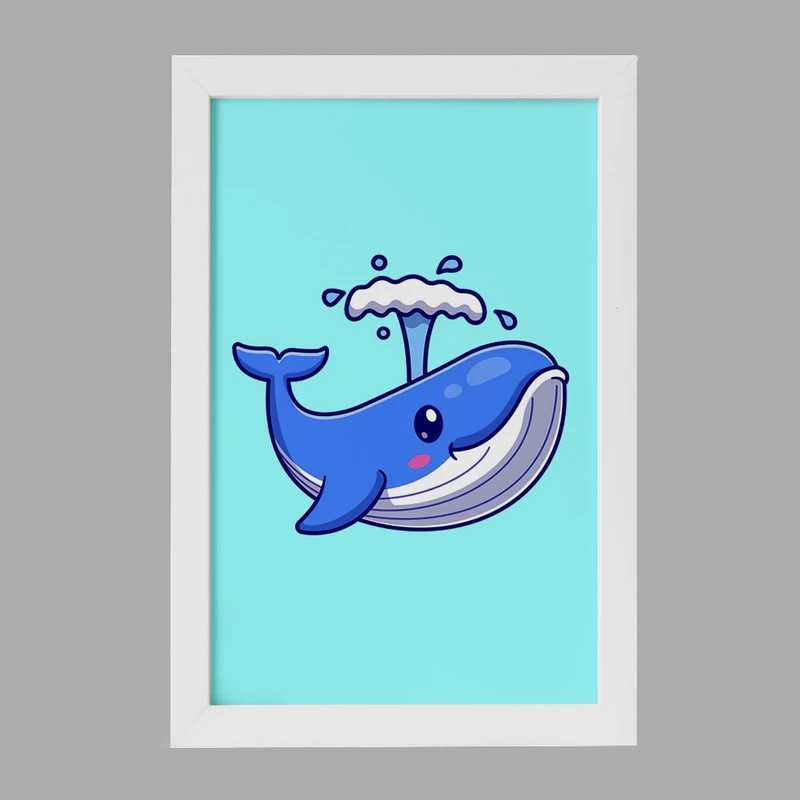 تابلو خندالو مدل حیوانات بامزه نهنگ کد 29649