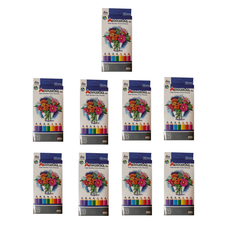 مداد رنگی 12 رنگ آدمیرال مدل MS7 بسته 9 عددی