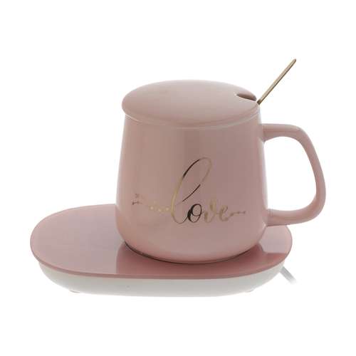 ماگ مدل CX-Z02 طرح LOVE به همراه صفحه گرمکن برقی
