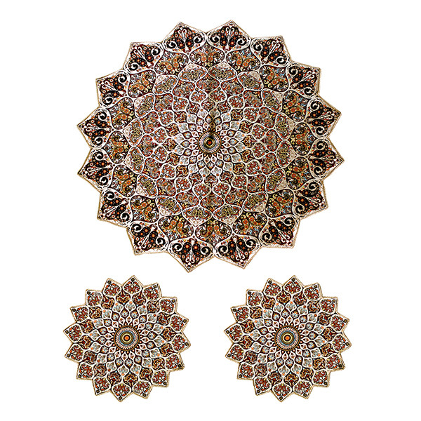 ست 3 تکه رومیزی ترمه مدل روناک 2