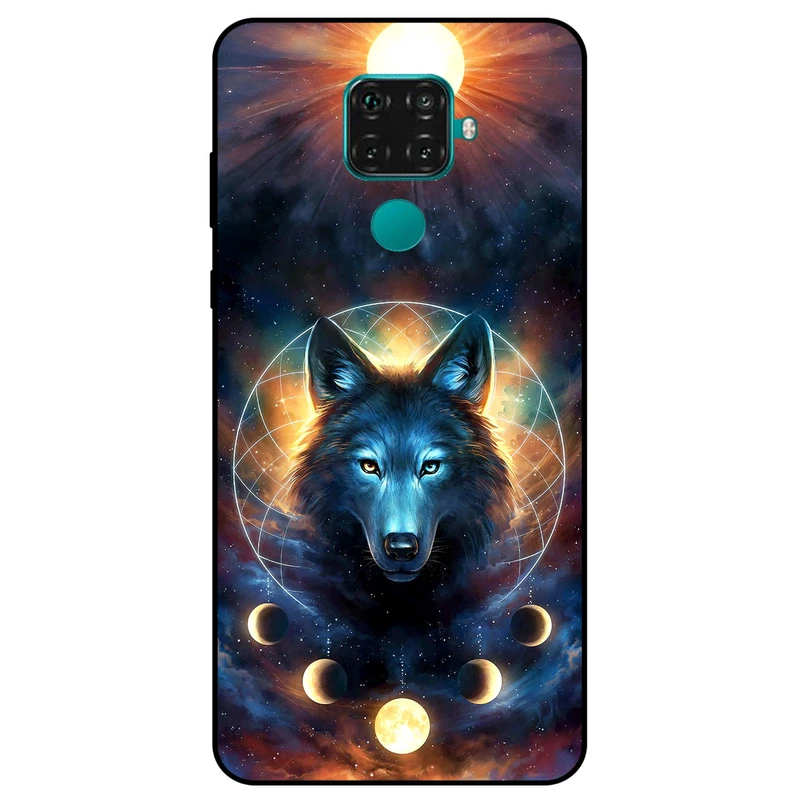 کاور مگافون طرح گرگ و ماه مدل 8006 مناسب برای گوشی موبایل هوآوی Mate 30 Lite