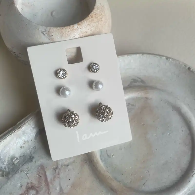 گوشواره زنانه اکسسورایز مدل AE234-009 مجموعه 3 عددی