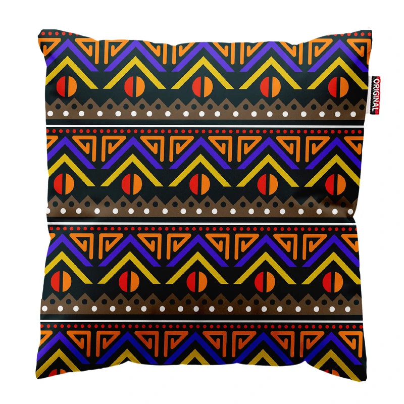 کوسن پاد آفرین مدل بوهو طرح آفریقایی کد PK402222 سایز 40*40 سانتی متر