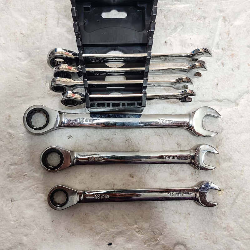 آچار یکسر تخت و یکسر رینگی جغجغه ای جیانگ کوان مدل CR.V 72 T مجموعه 7 عددی