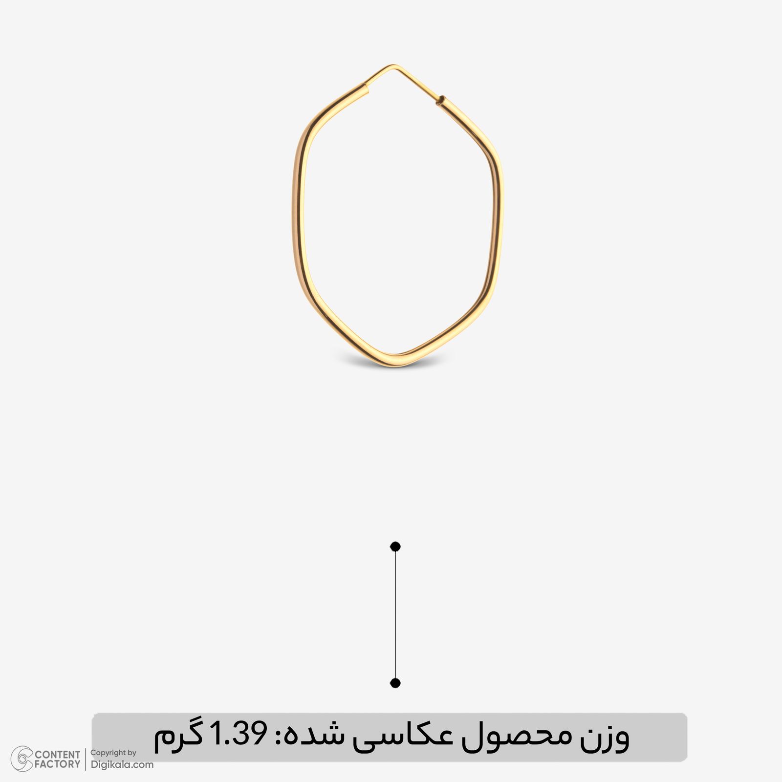 گوشواره حلقه‌ای طلا 18 عیار زنانه گلدم مدل 2E245008 -  - 6