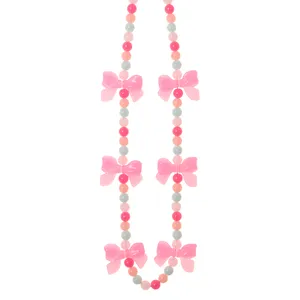 گردنبند دخترانه دلنار گالری مدل پاپیون آبنباتی تابستونی