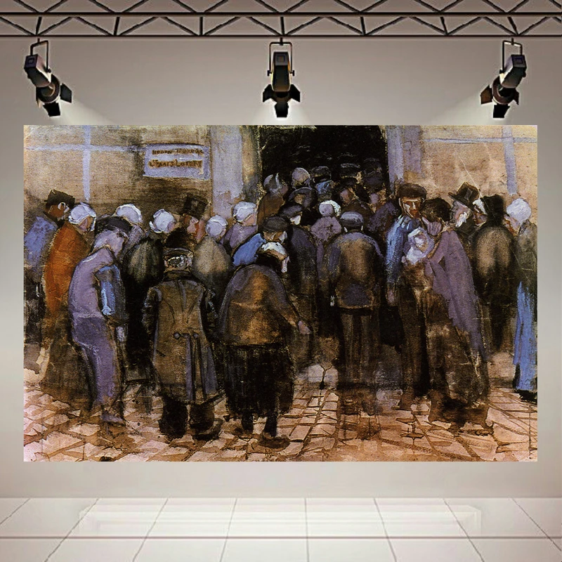 تابلو بوم طرح مخمل نقاشی قدیمی مدل ازدحام کد AR305244