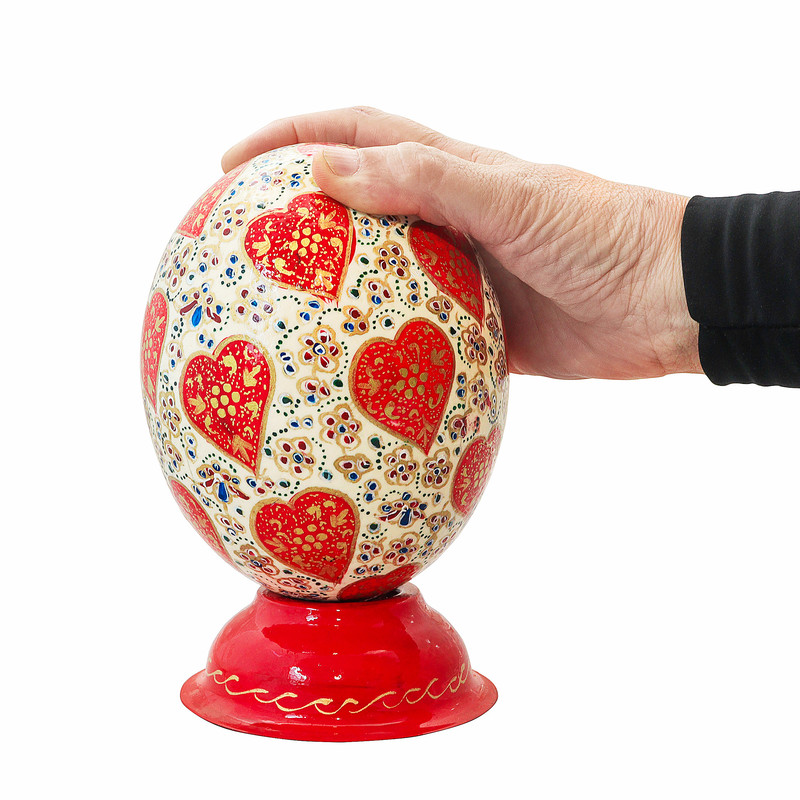 تخم شترمرغ  تزیینی مدل مگنت دار طرح قلبی کد 1913