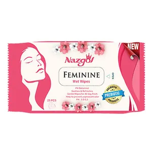 دستمال مرطوب نازگل مدل 02 بسته 25 عددی