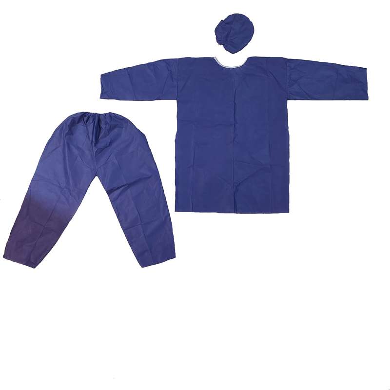 گان بیمار مدل 109 به همراه شلوار و کلاه بسته 20 عددی