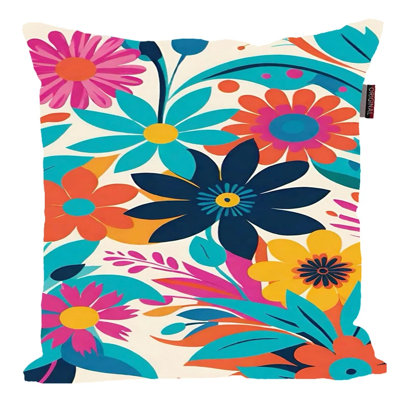 کوسن پاد آفرین مدل فانتزی طرح گل رنگی کیوت کد P37