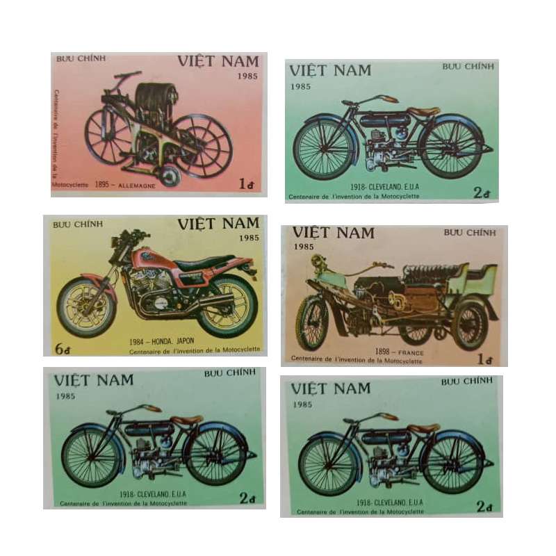 تمبر یادگاری مدل موتور ویتنام کامل مجموعه 6 عددی