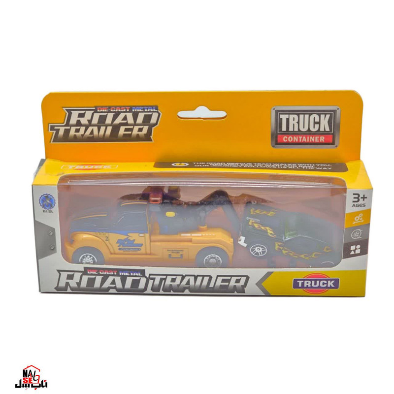ماشین بازی ناب سل مدل کامیون بازی یدک کش فلزی عقب کش مجموعه دو عددی TRUCK TRANSPORT NAAB003
