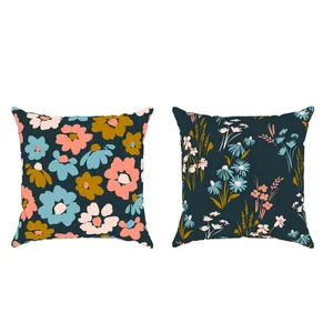 کاور کوسن مدل مخمل طرح گل کد 5173-5170 مجموعه دو عددی