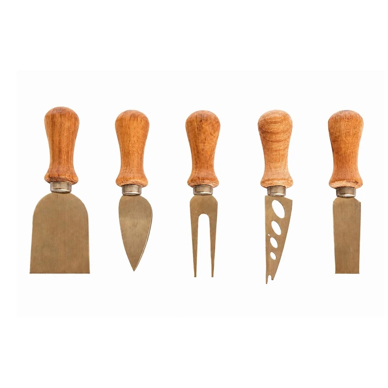 کارد صبحانه خوری شنیا مدل دسته چوبی 5521 مجموعه 5عددی