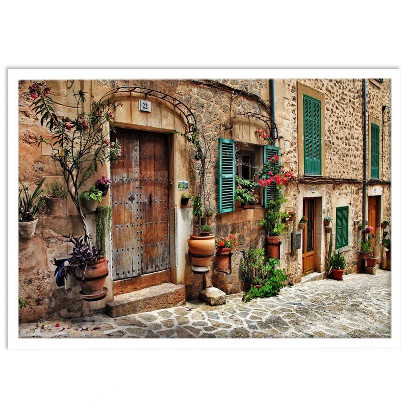 تابلو نوری بکلیت طرح کوچه باغ و سنگفرش مدل W-S1206