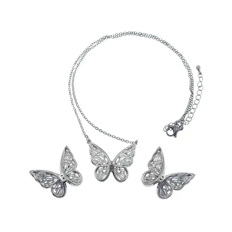 نیم ست زنانه برانت مدل پروانه نگین دار