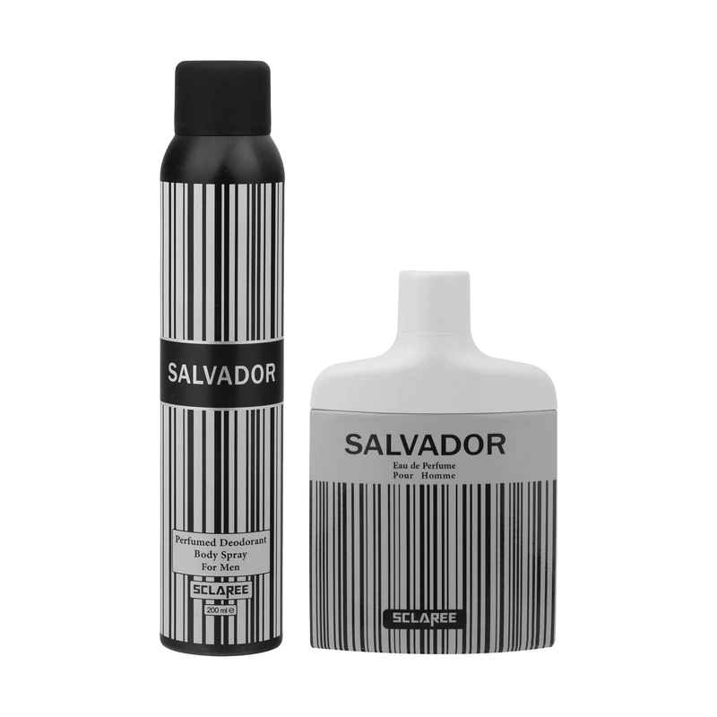 ادو پرفیوم مردانه اسکلاره مدل Salvador حجم 85 میلی لیتر به همراه اسپری مردانه مدل Salvadorحجم 200 میلی لیتر 