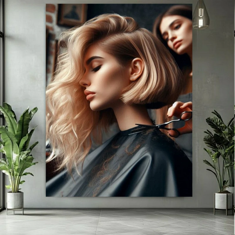 پوستر پارچه ای طرح مخمل موی جذاب مدل خاص کد M421