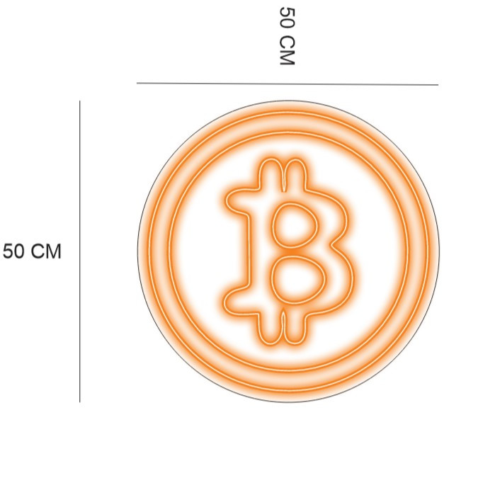 تابلو ال ای دی مدل نئون فلکسی طرح بیت کوین