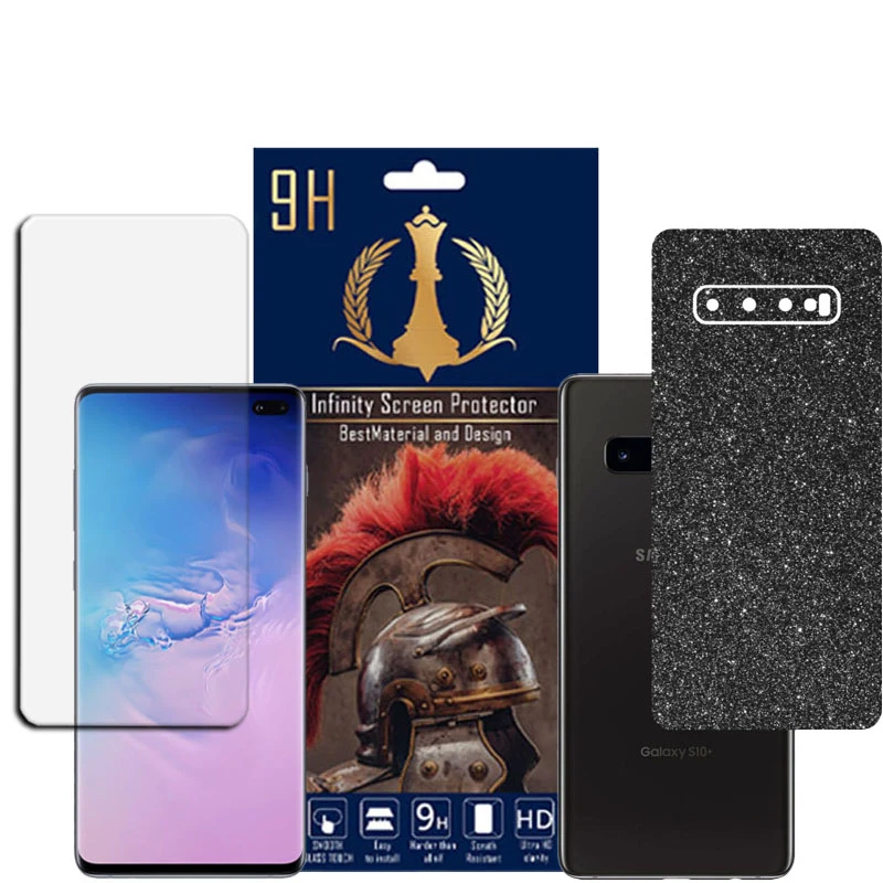 برچسب پوششی اینفینیتی مدل PRO MAX مناسب برای گوشی موبایل سامسونگ GALAXY S10 PLUS به همراه محافظ صفحه نمایش