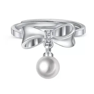 انگشتر زنانه مدل  پاپیون مرواریدی