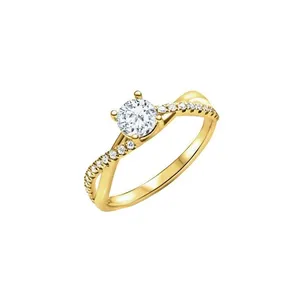 انگشتر طلا 18 عیار زنانه قیراط طرح تک سنگ کد GH5811