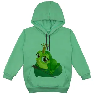 هودی دخترانه مدل قورباغه F140 رنگ سبز