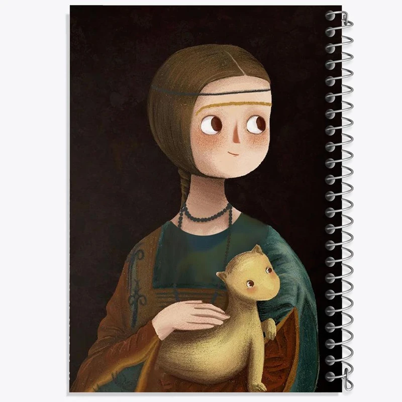 دفتر مشق 50 برگ خندالو مدل بانویی با قاقم کد 23367