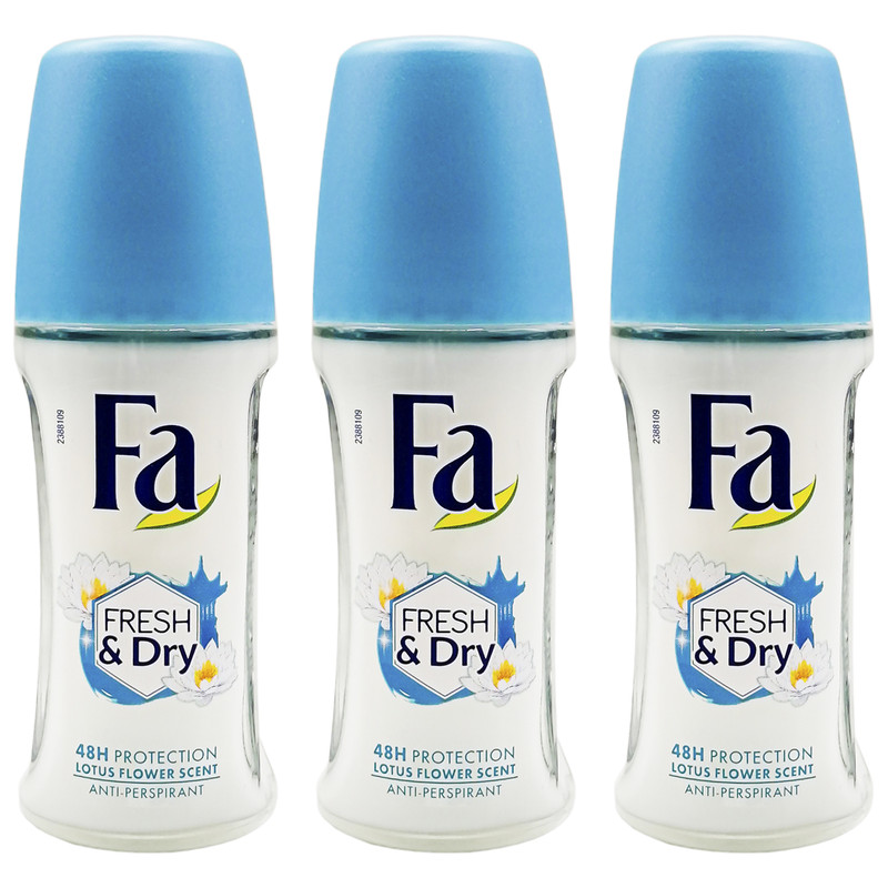 رول ضد تعریق زنانه فا مدل Fresh & Dry حجم 50 میلی لیتر مجموعه 3 عددی