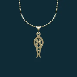 گردنبند طلا 18 عیار زنانه مدوپد مدل هندسی کد AA2-1-1275