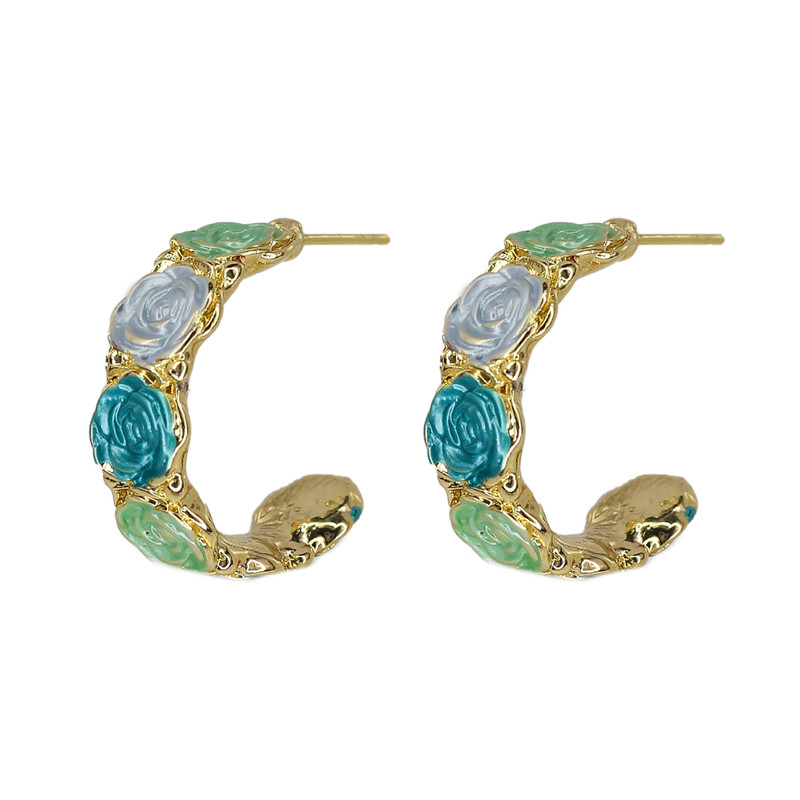 گوشواره میخی زنانه زودیکا مدل میناکاری کد AAC1120