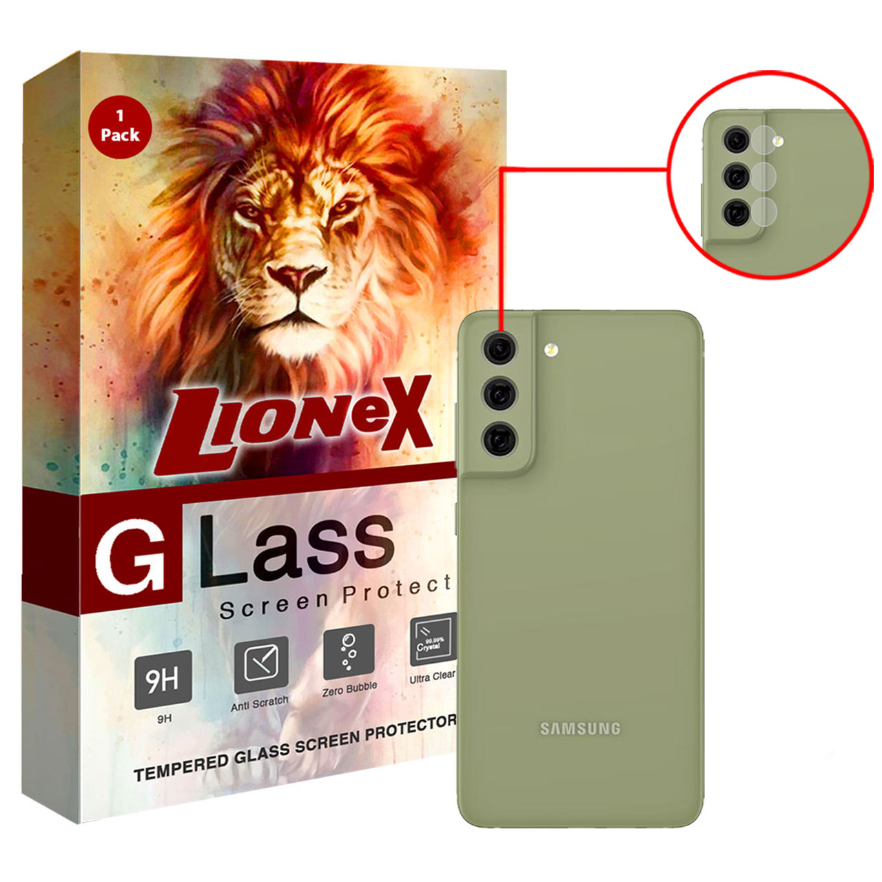 محافظ لنز دوربین لایونکس مدل LSG-L مناسب برای گوشی موبایل سامسونگ Galaxy S21 FE 5G