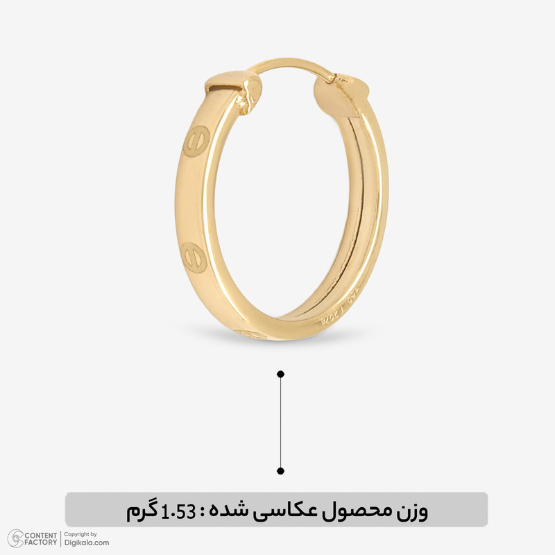 گوشواره حلقه‌ای طلا 18 عیار زنانه گالری طلای مهرسین مدل MK560