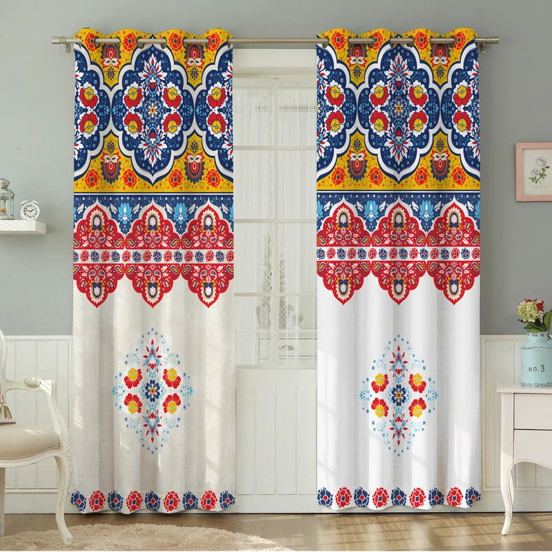 پرده نیروانا طرح سنتی مدل مخمل کد 4481 سایز 140×280 سانتی متر