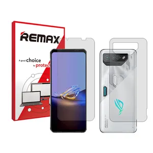 Remax Resistant model transparent screen protector suitable for Asus ROG Phone 7 mobile phone along with the back protector