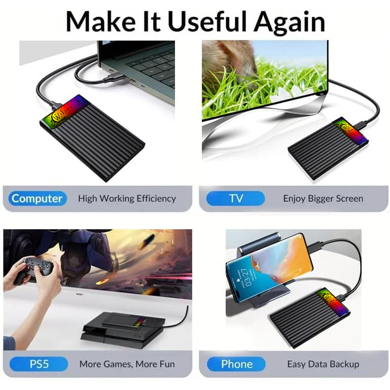 هارد دیسک اکسترنال ویزدام مدل dream storage ظرفیت 750 گیگابایت با استاندارد ارتباطی USB 3.1 Gen1