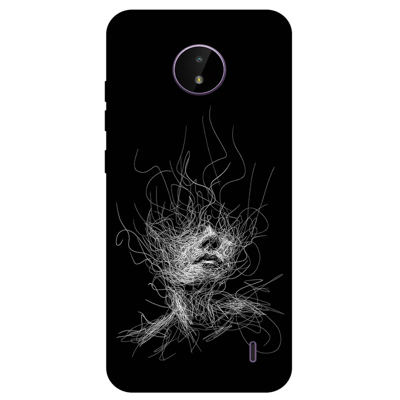 کاور مگافون طرح اسکچ صورت مدل 7423 مناسب برای گوشی موبایل نوکیا C10 / C20