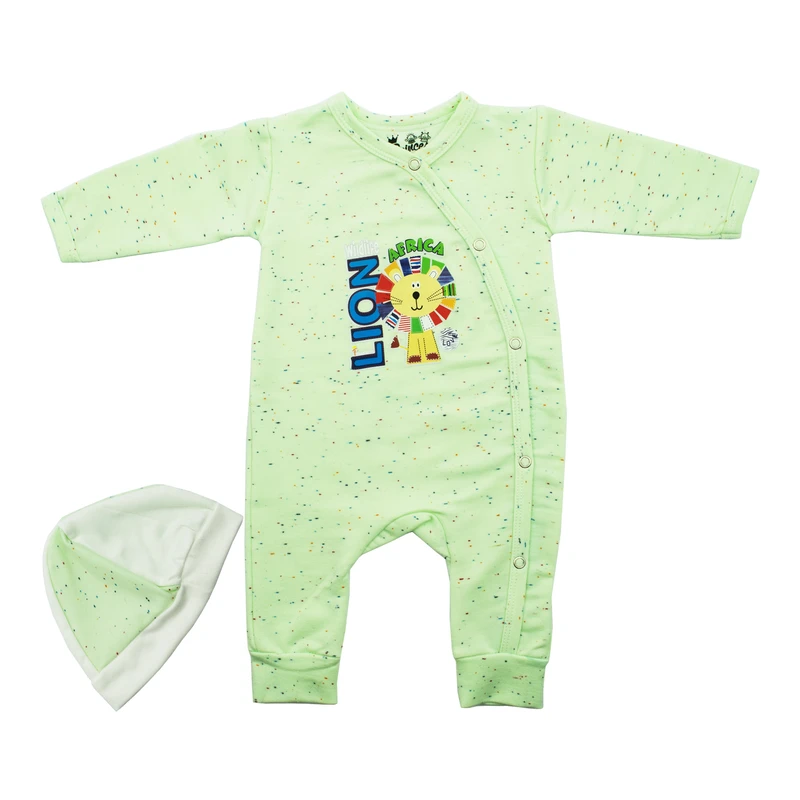 ست سرهمی و کلاه نوزادی پرنسس طرح شیر آفریقایی