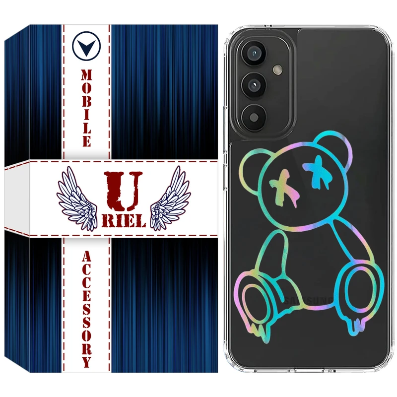 کاور یوریل مدل Clear کد 44 طرح خرس رنگی مناسب برای گوشی موبایل سامسونگ Galaxy A35 / A55